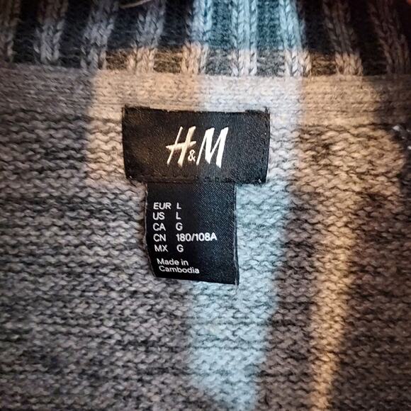 H&M Men’s Gray Knit Wool Blend Ribbed Collar Turtleneck Pullover Sweater - Picture 9 of 9